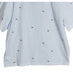 Lacoste Sleepwear Men's Large Poplin Pajama Shirt Cotton Blue Pinstripe