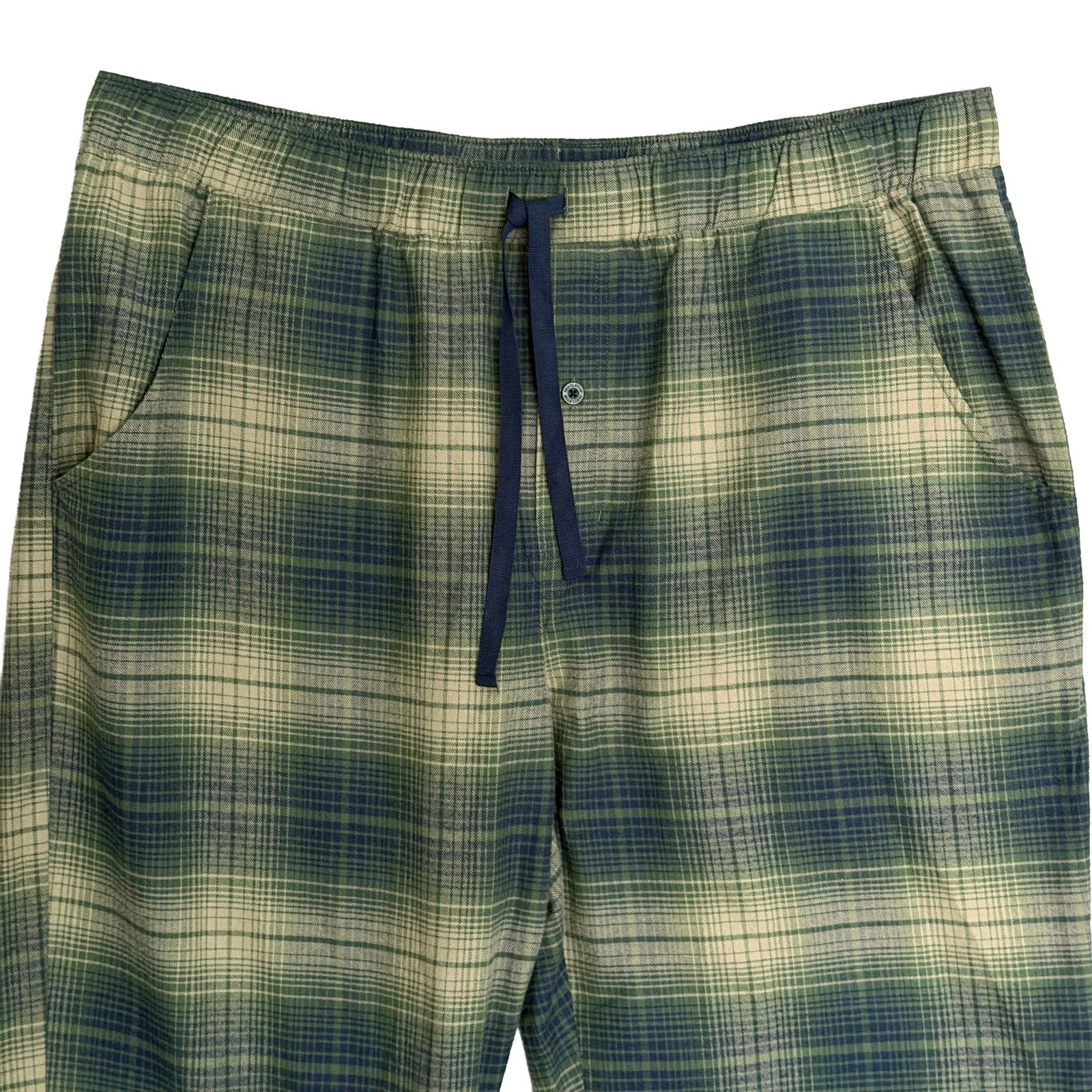 Pendleton Flannel Pajama Pant Men's XXL Elastic Drawstring Waist Green Plaid