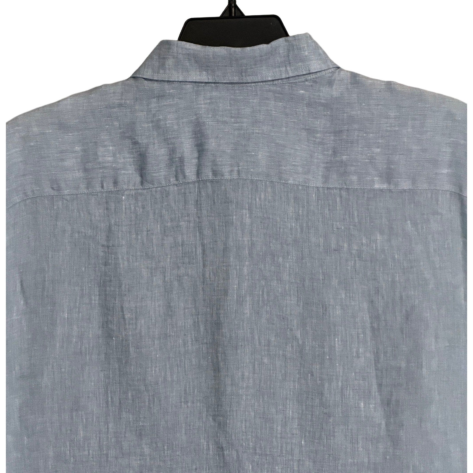 Michael Kors Linen Shirt Men's XXL Slim Fit Short Slv Button-Down Chambray