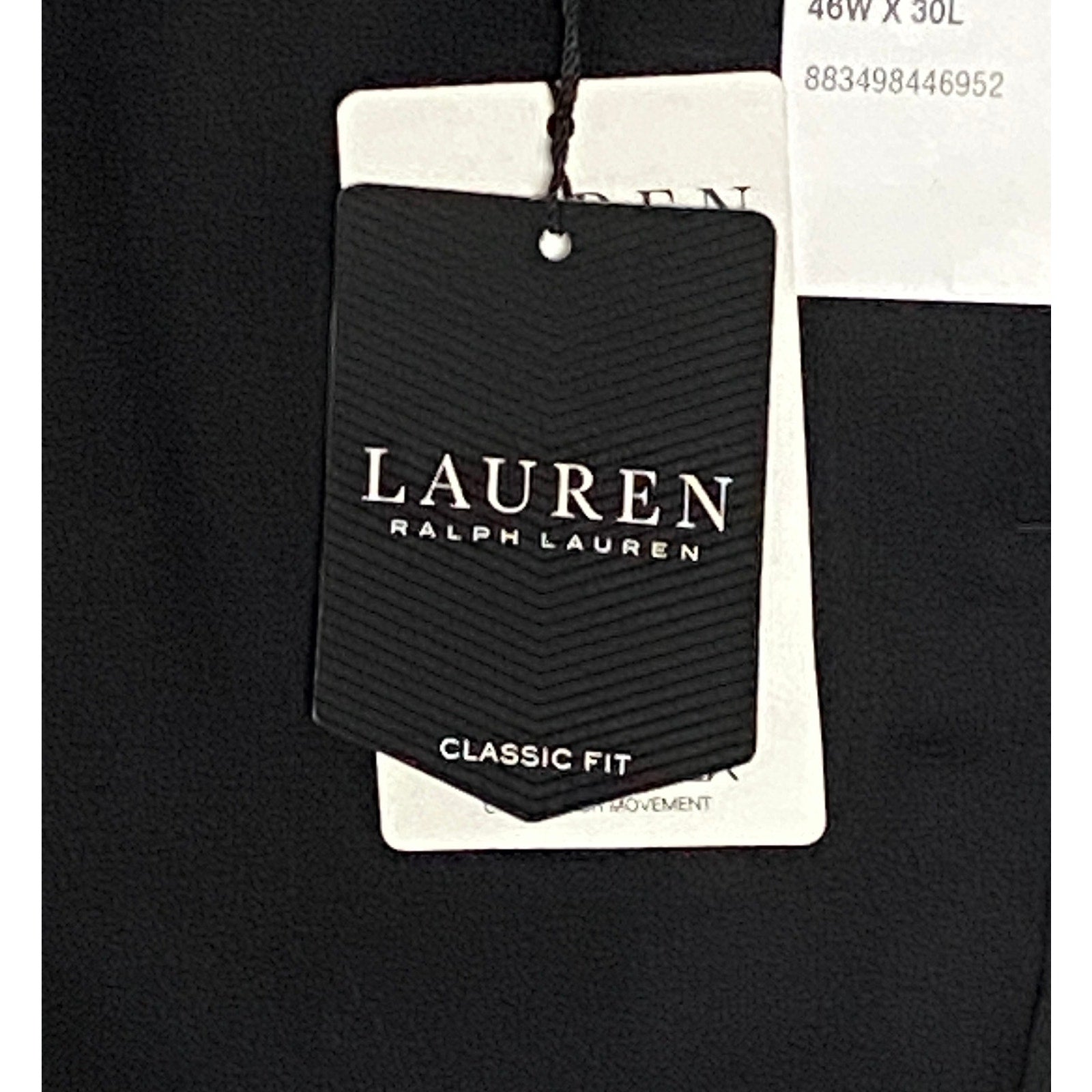 Lauren Ralph Lauren Men's 46x30 Classic Fit Suit Trouser Stretch Solid Black