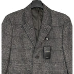 Lauren Ralph Lauren Overcoat Men's 40 Regular Wool Blend Black & White Plaid