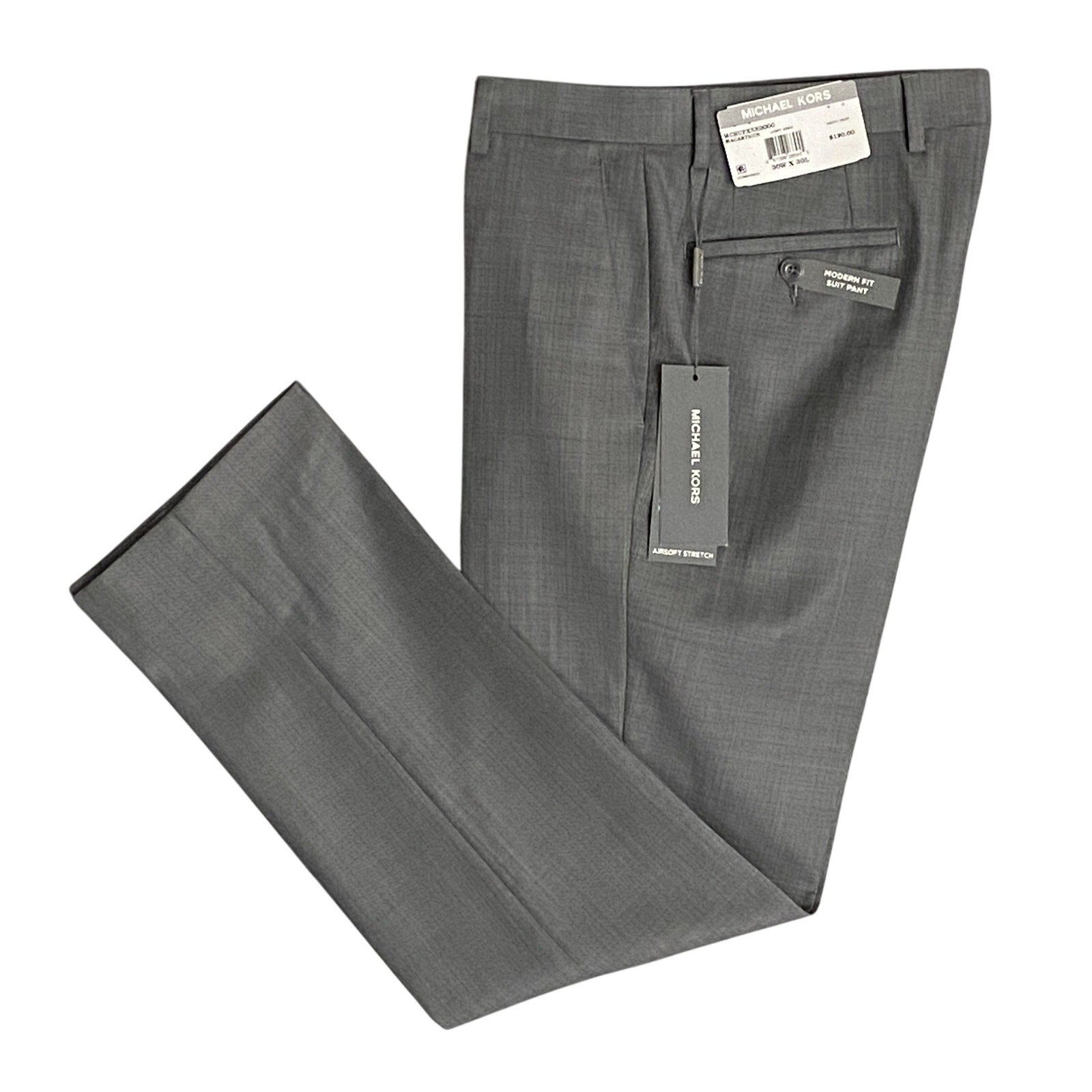 Michael Kors Suit Pant Men's 30"x30" Modern Fit Stretch Fabric Light Grey NEW