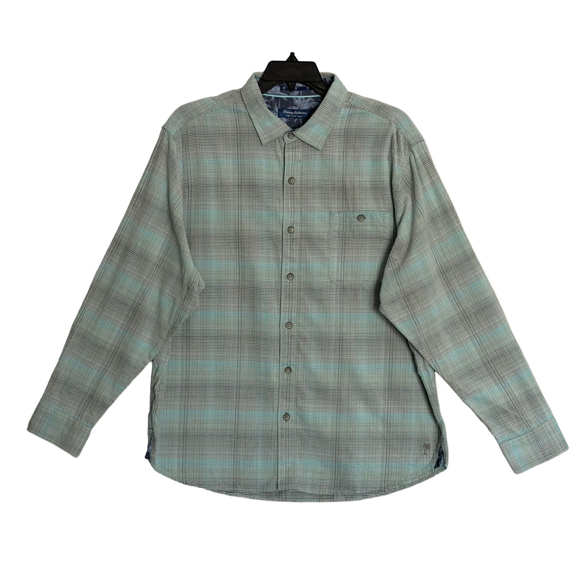Tommy Bahama Casual Shirt Men's XL Coastline Cord Mesa Plaid Baby Fern