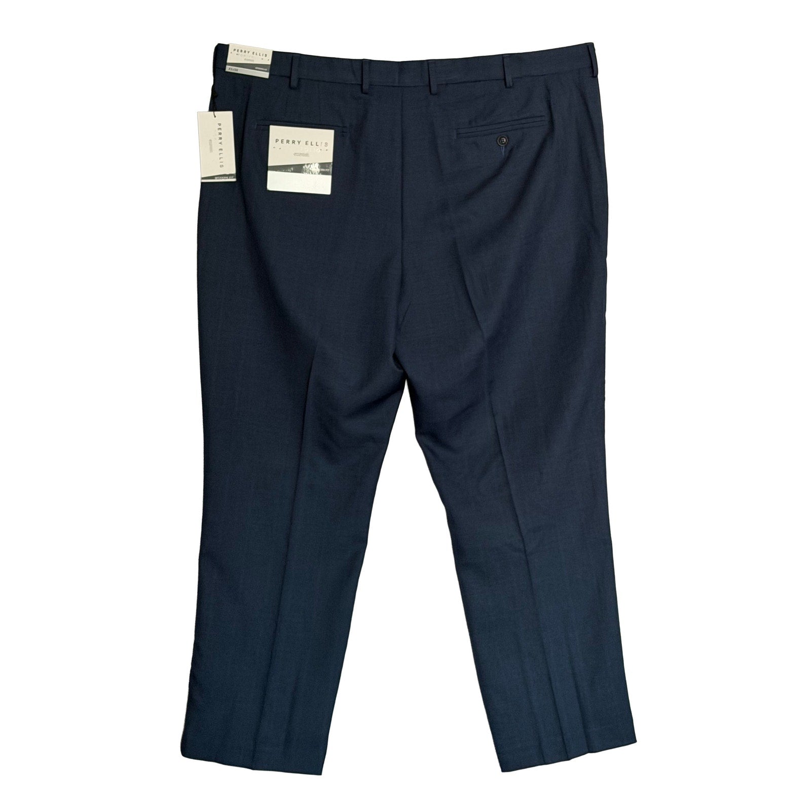 Perry Ellis Portfolio Pants Men's 42"x30" Dress Pants Modern Fit Indigo