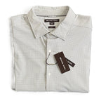 Michael Kors Dress Shirt Men's XXL Slim Fit Long Sleeve Stretch White Geo