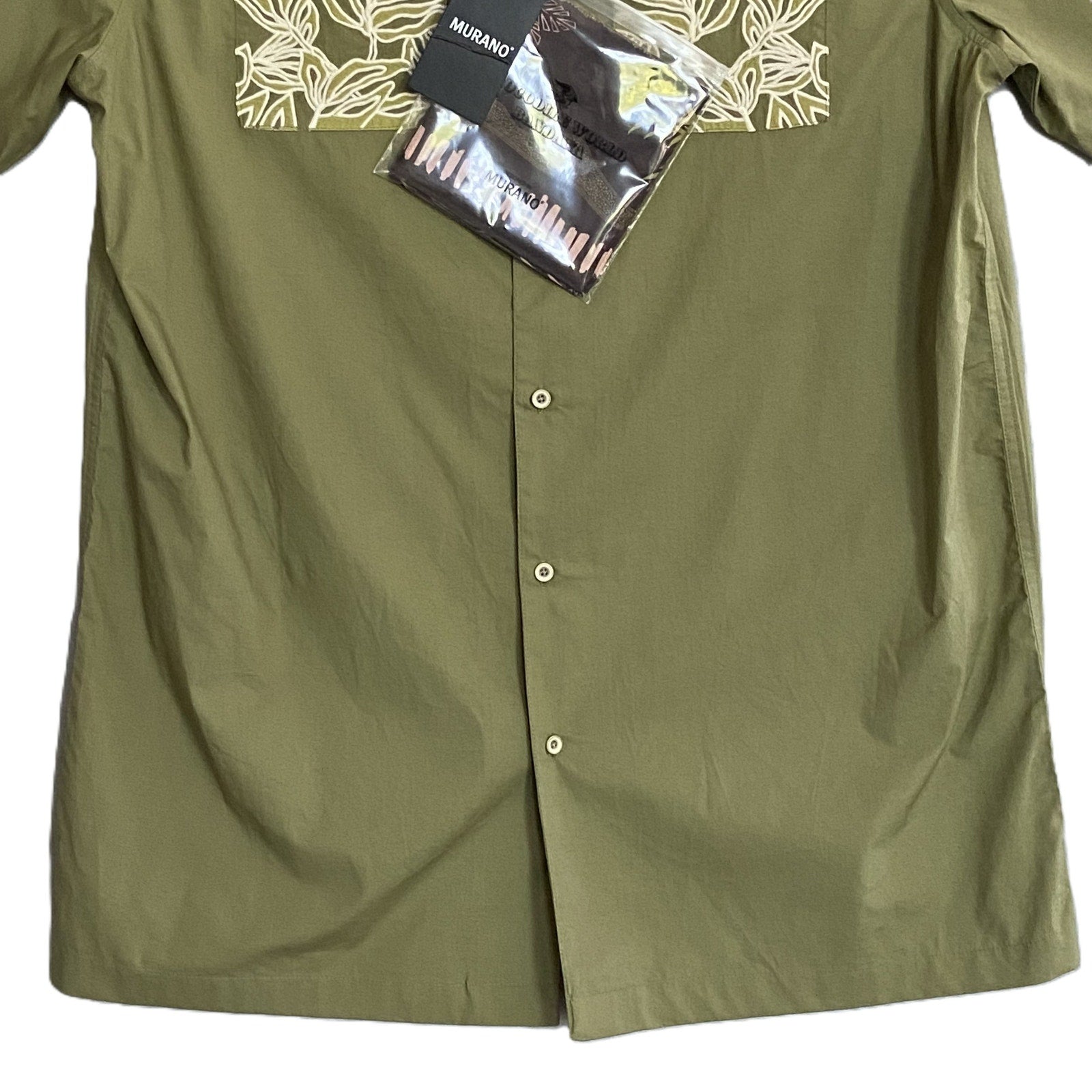 Murano Casual Shirt w/Bandana Men's XLT Big & Tall Cotton Med Sage