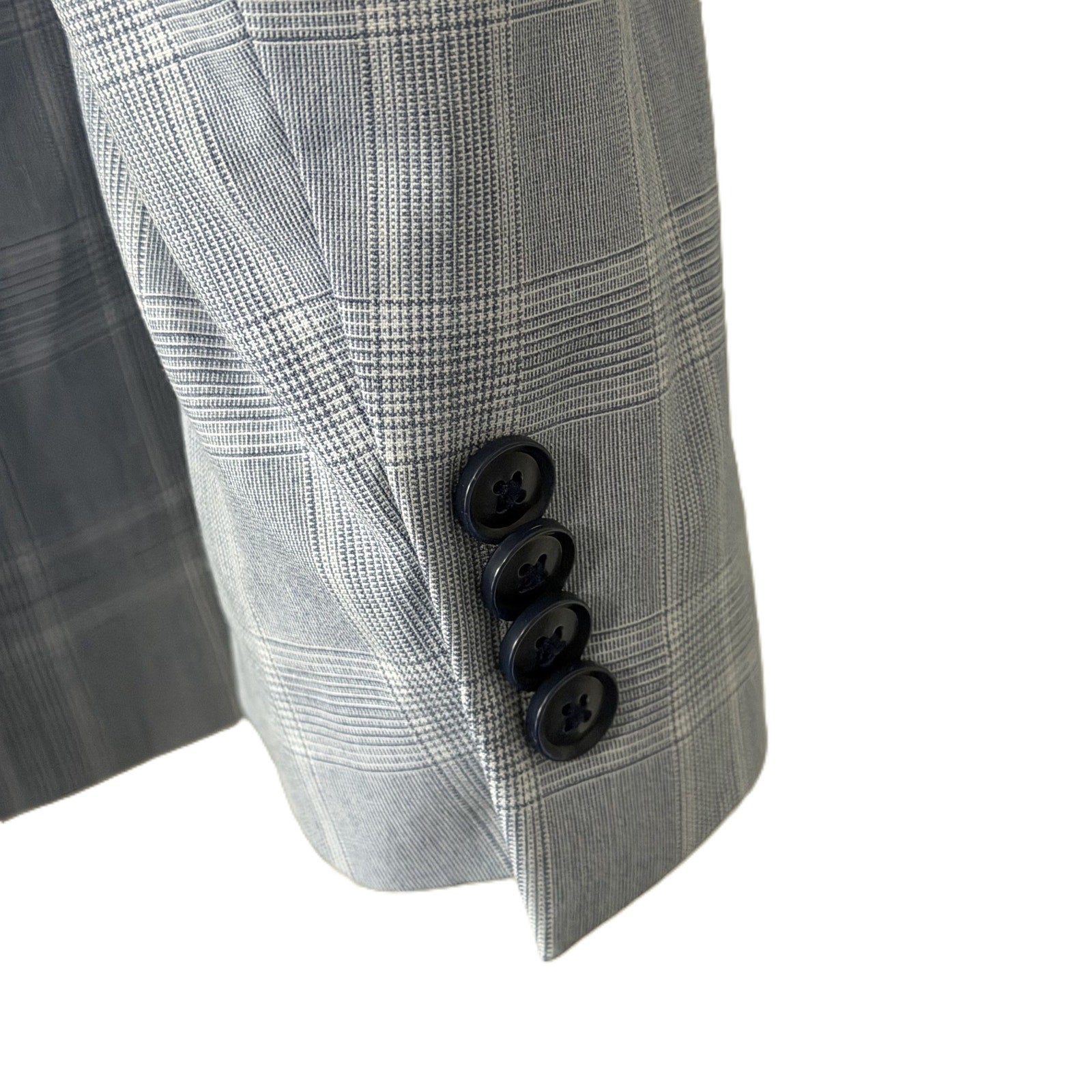 Alfani Alfatech Sport Coat Men's 46R Slim Fit Stretch Blue Plaid