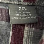 Daniel Cremieux Shirt Men's XXL Supima Cotton Cashmere Blend Gray/Wine Check