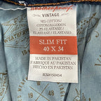 Weatherproof Vintage Men's 40x34 Slim Fit Vintage Soft-Lux Blue Denim Jeans