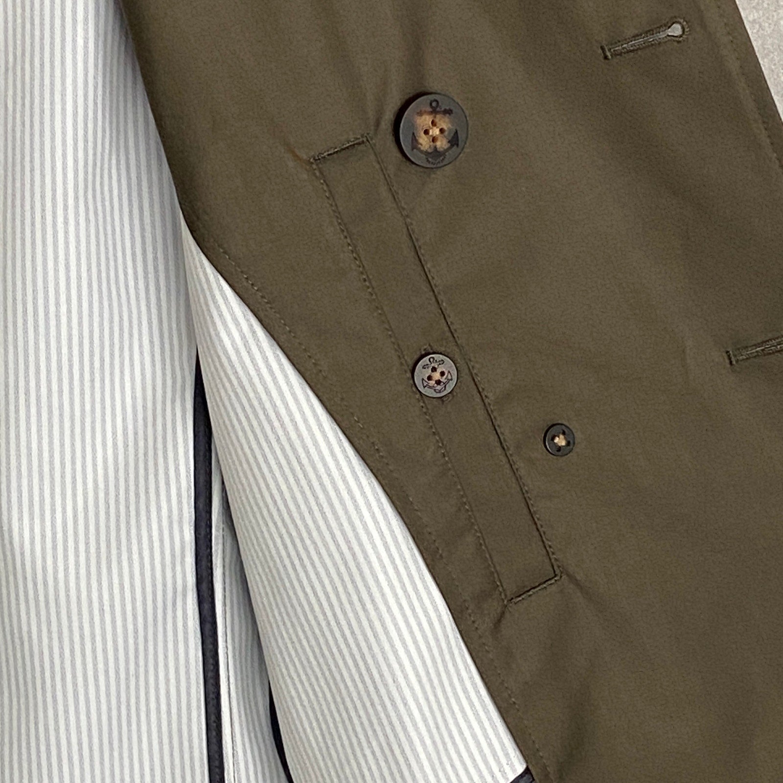 Lauren Ralph Lauren Men's 42S All-Weather Raincoat Double-Breasted Olive