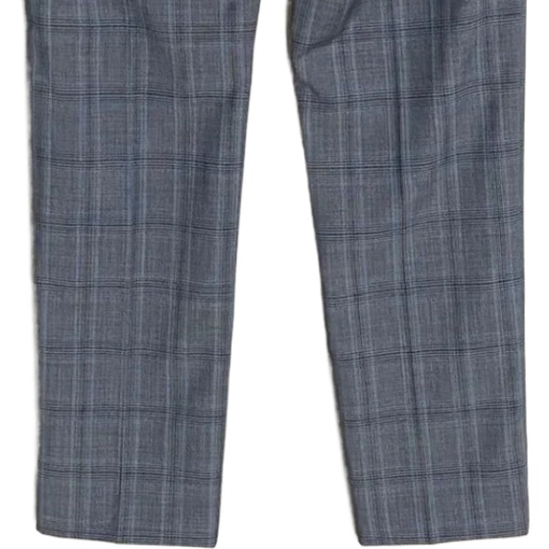 Calvin Klein Suit Pant Men's 30"x30" Slim Fit Stretch Grey & Blue Plaid
