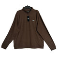 Breezy Quarter-Zip Pullover Men's XXL Long Slv Mock Neck Stretch Espresso