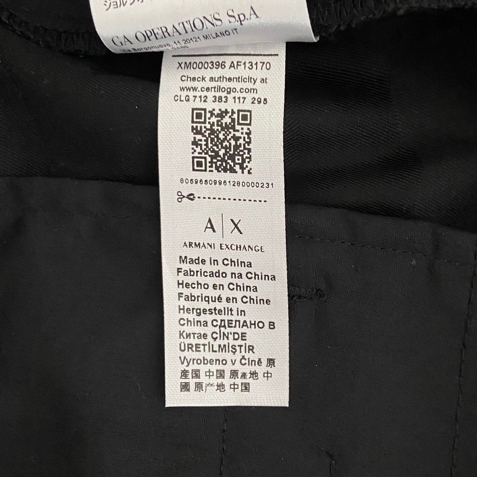 Armani Exchange Shorts Men's 36W Black Camo Lyocell Shorts 9" Inseam