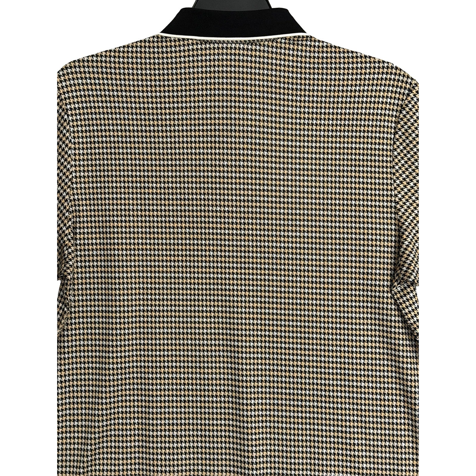 Murano Polo Shirt Men's LT Big & Tall Short Sleeve Brown Black Houndstooth
