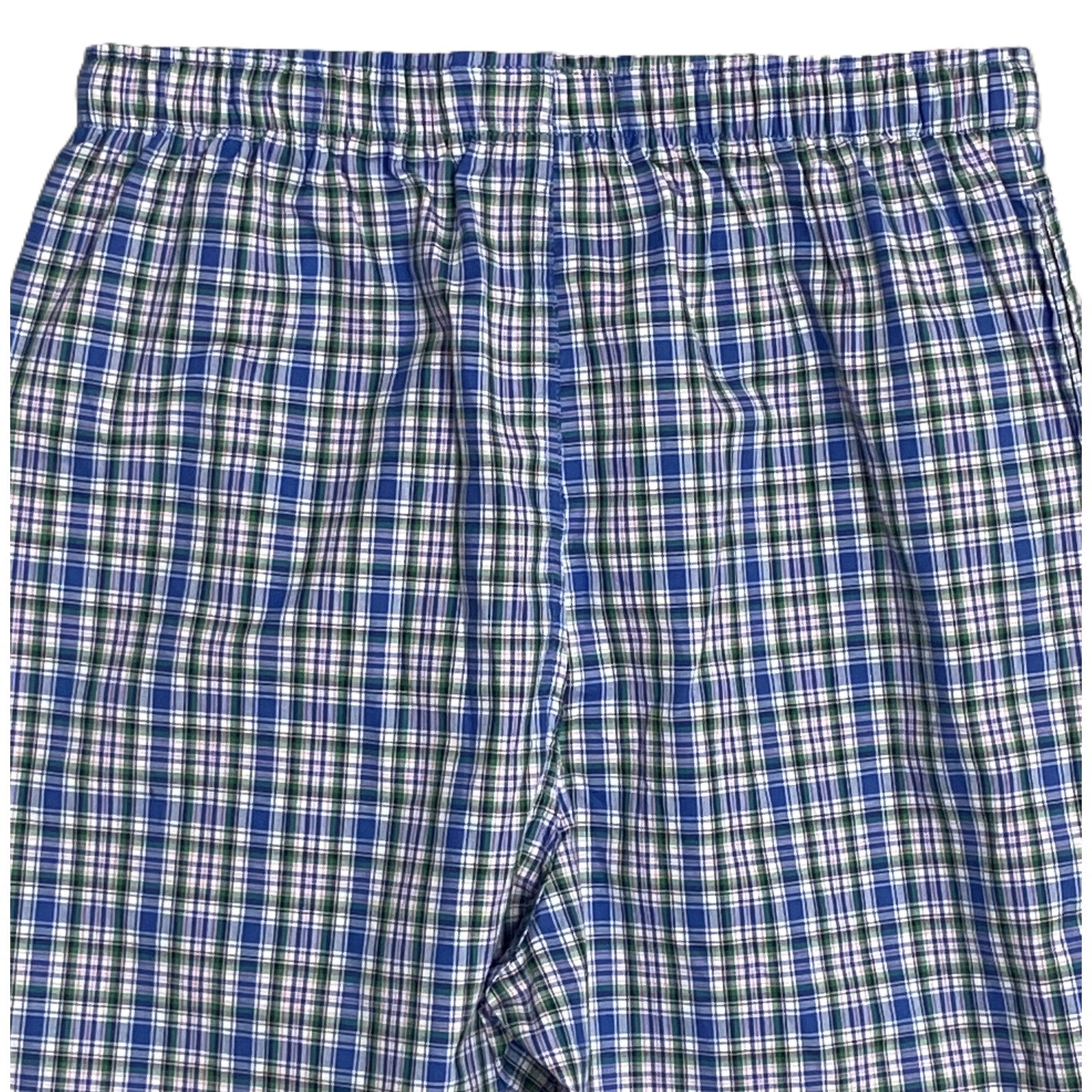 Polo Ralph Lauren Sleepwear Shorts Men's Small Blue Plaid Drawstring Waist