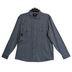 Johnston & Murphy Shirt Men's XL Long Sleeve Navy Gingham Pockets