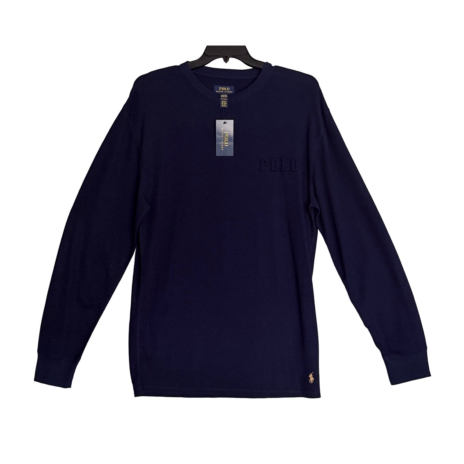 Polo Ralph Lauren Sleepwear Men's 1XT Crew Neck Long Sleeve Knit Shirt Blue