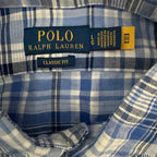 Polo Ralph Lauren Shirt Men's Large Classic Fit Long Sleeve Blue Plaid