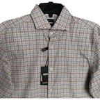 Boss Dress Shirt Men's Small 15-32/33 Sharp Fit Stretch Red & Black Plaid