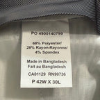 Calvin Klein Dress Pant Men's 42"x30" Slim Fit Flat Front Stretch Blue Plaid
