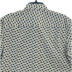 Bugatchi Shirt Men's Small Short Sleeve Shaped Fit Button-Up Cool Mint Geo