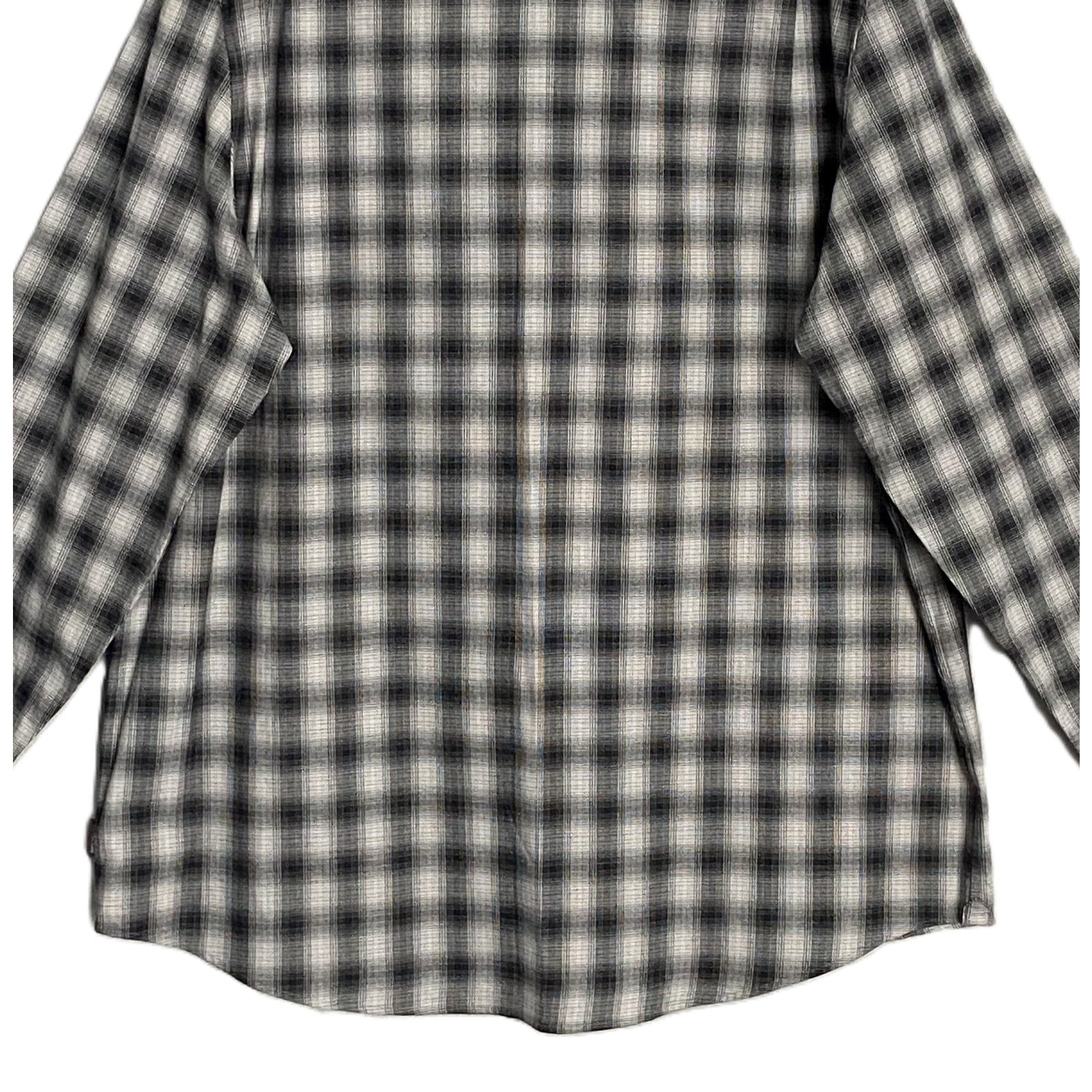 Michael Kors Flannel Shirt Men's XXL Classic Fit Black Grey Plaid Stretch