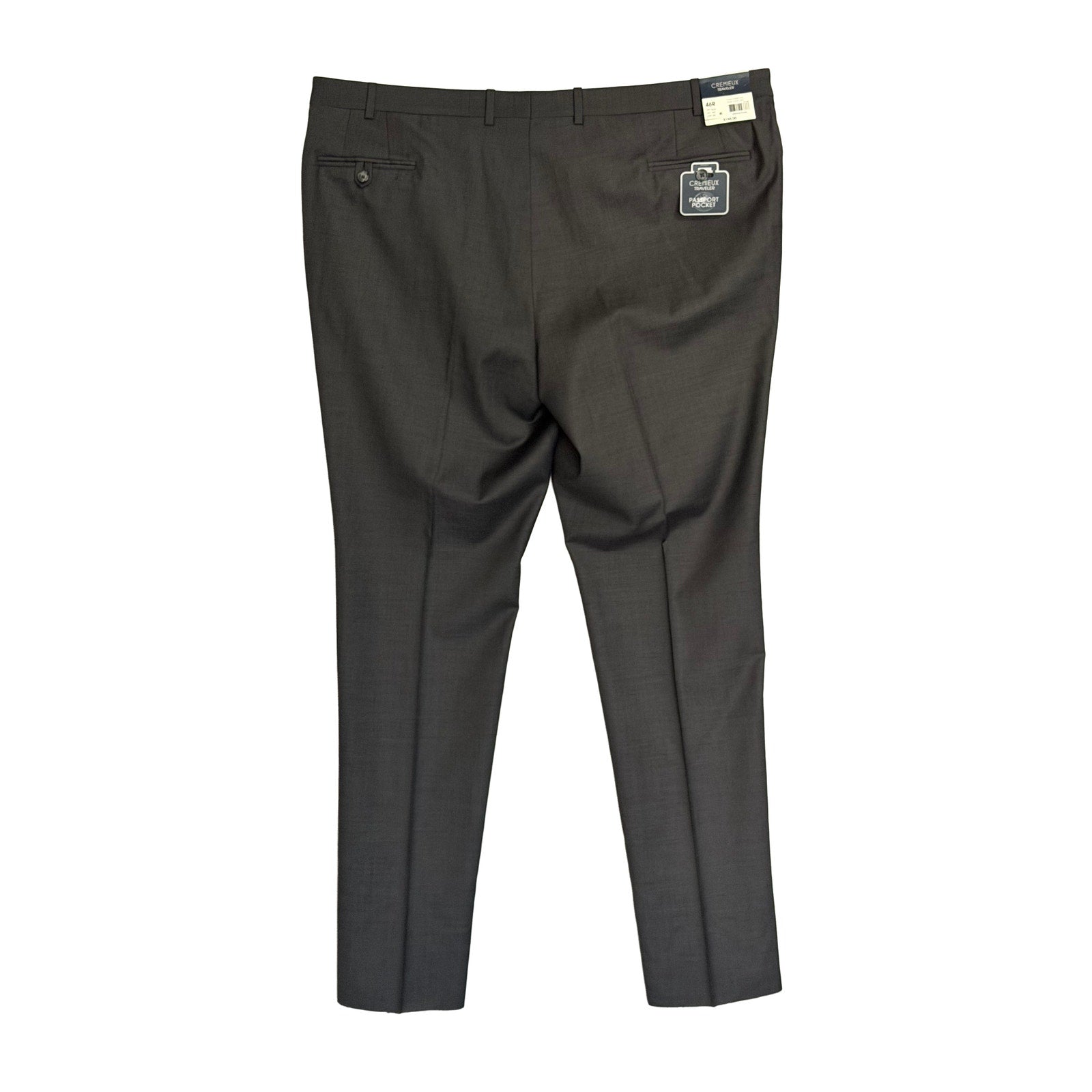 Daniel Cremieux Dress Pant Men's 46R Traveler Raw Hem Comfort Waist Charcoal