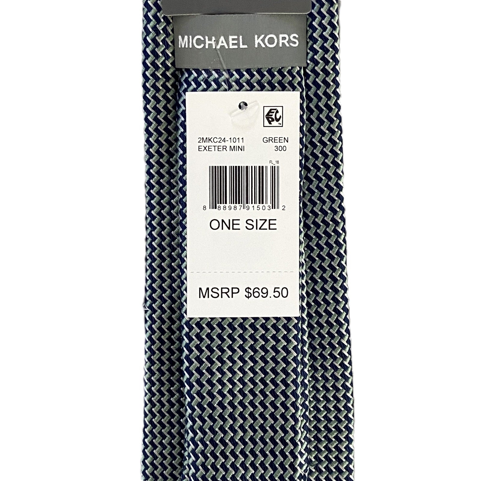 Michael Kors Necktie 3" Green Exeter Mini Standard Length Silk Blend NEW