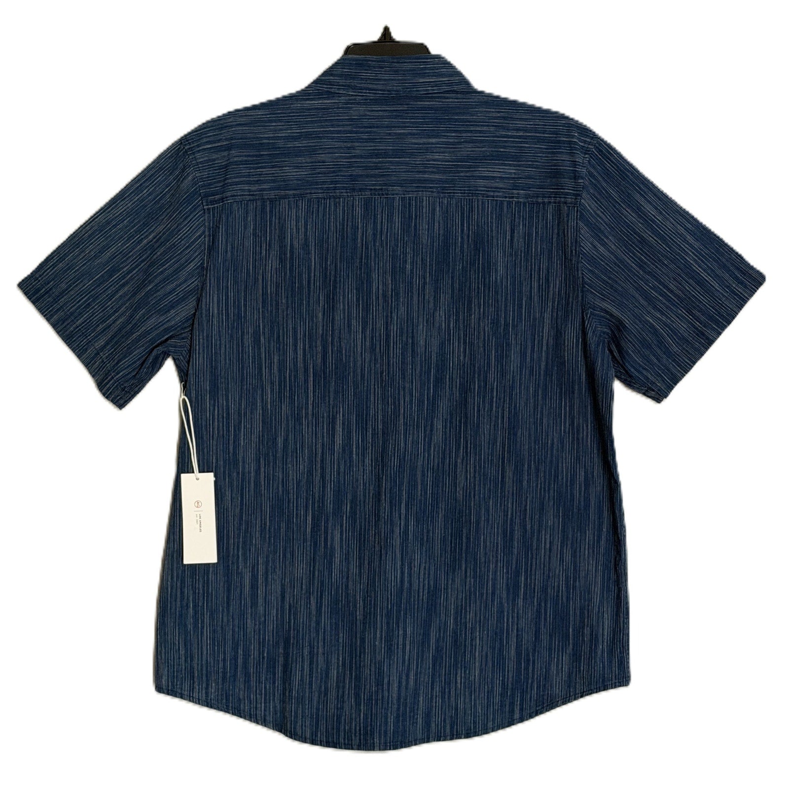 AG Los Angeles Shirt Men's Large Relaxed Fit Wesley Short Slv Button-Up Blue
