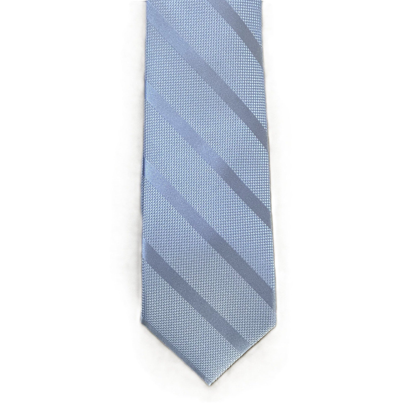 Tommy Hilfiger Men's Tie Light Blue Stripe Necktie Blue 3" Silk Blend