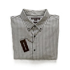 Michael Kors Shirt Men's XXL Slim Fit Long Sleeve Stretch Grey Pinstripe