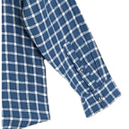 Michael Kors Linen Shirt Men's XXL Classic Fit Blue Check Long Sleeve