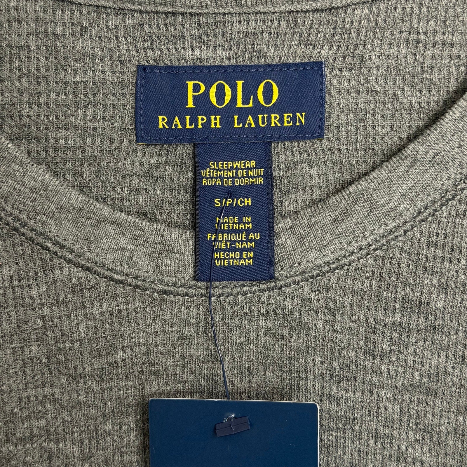 Polo Ralph Lauren Sleepwear Men's Small Crew Neck Long Sleeve Shirt Grey