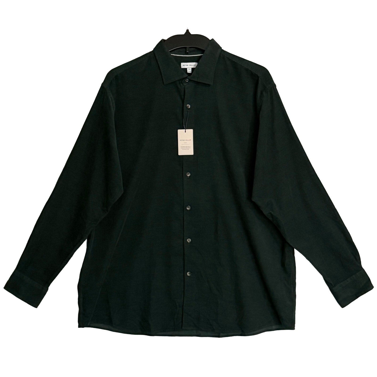 Peter Millar Cotton Cashmere Corduroy Sport Shirt Men's XXL Deep Verdant