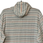 Tommy Bahama Shirt Men's Large Castelo Baja Linen Multicolor Stripe Hooded