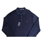 Polo Ralph Lauren Shirt Men's 3XLT Long Sleeve Cotton Polo Navy Blue