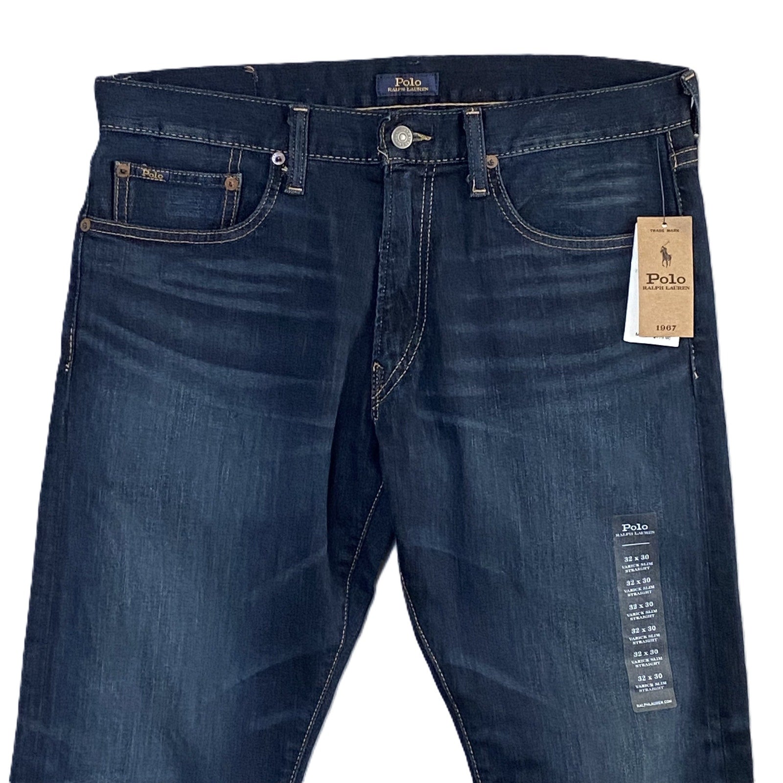 Polo Ralph Lauren Jeans Men's 32"x30" Varick Slim Straight Denim Jeans Blue