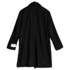 Nautica Overcoat Men's 44 Long Double-Breasted Wool Blend Lined Solid Black
