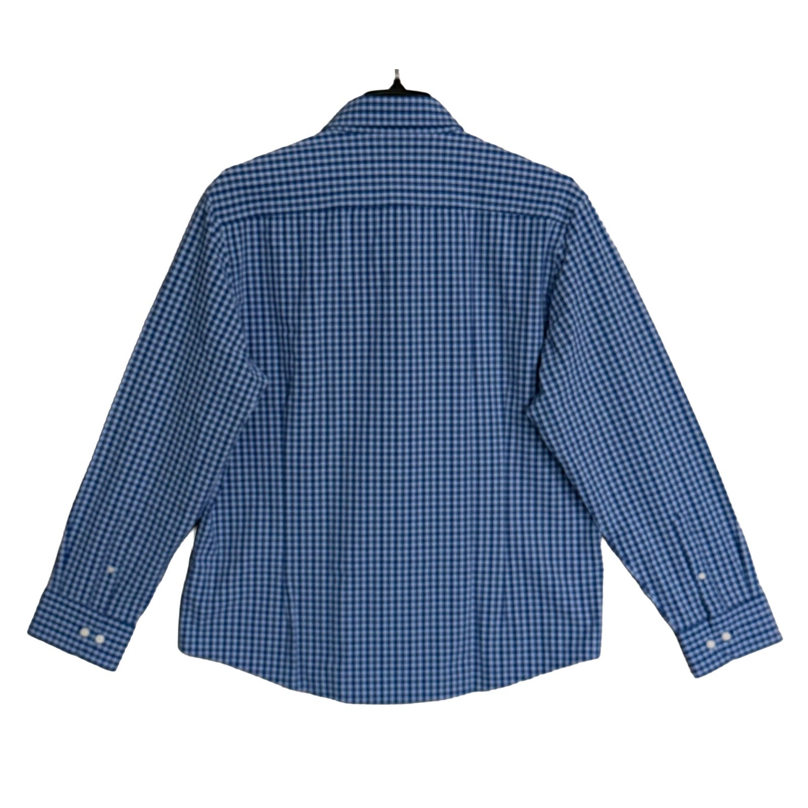 Mizzen+Main Shirt Men's XXL Leeward Trim Fit No Tuck Cobalt Ben Plaid