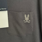 Psycho Bunny Henley T-Shirt Men's XL Long Sleeve Chest Pocket Dark Gray
