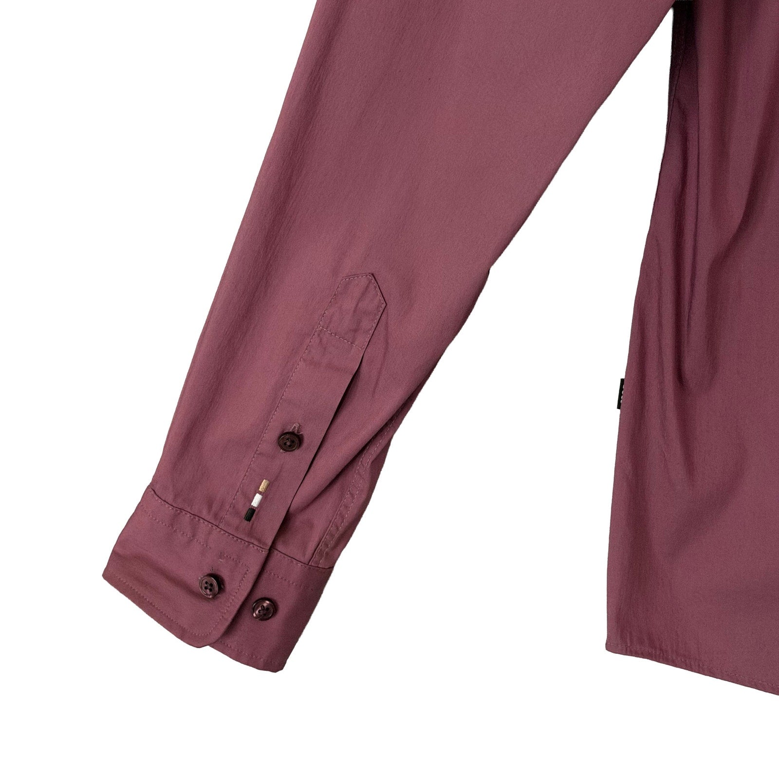 Boss Button-Down Shirt Men's Medium Roan Slim Fit Long Sleeve Wine Plum