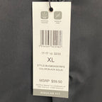 Geoffrey Beene Men's XL 17-17.5 32/33 Satin Stretch Dress Shirt Solid Black