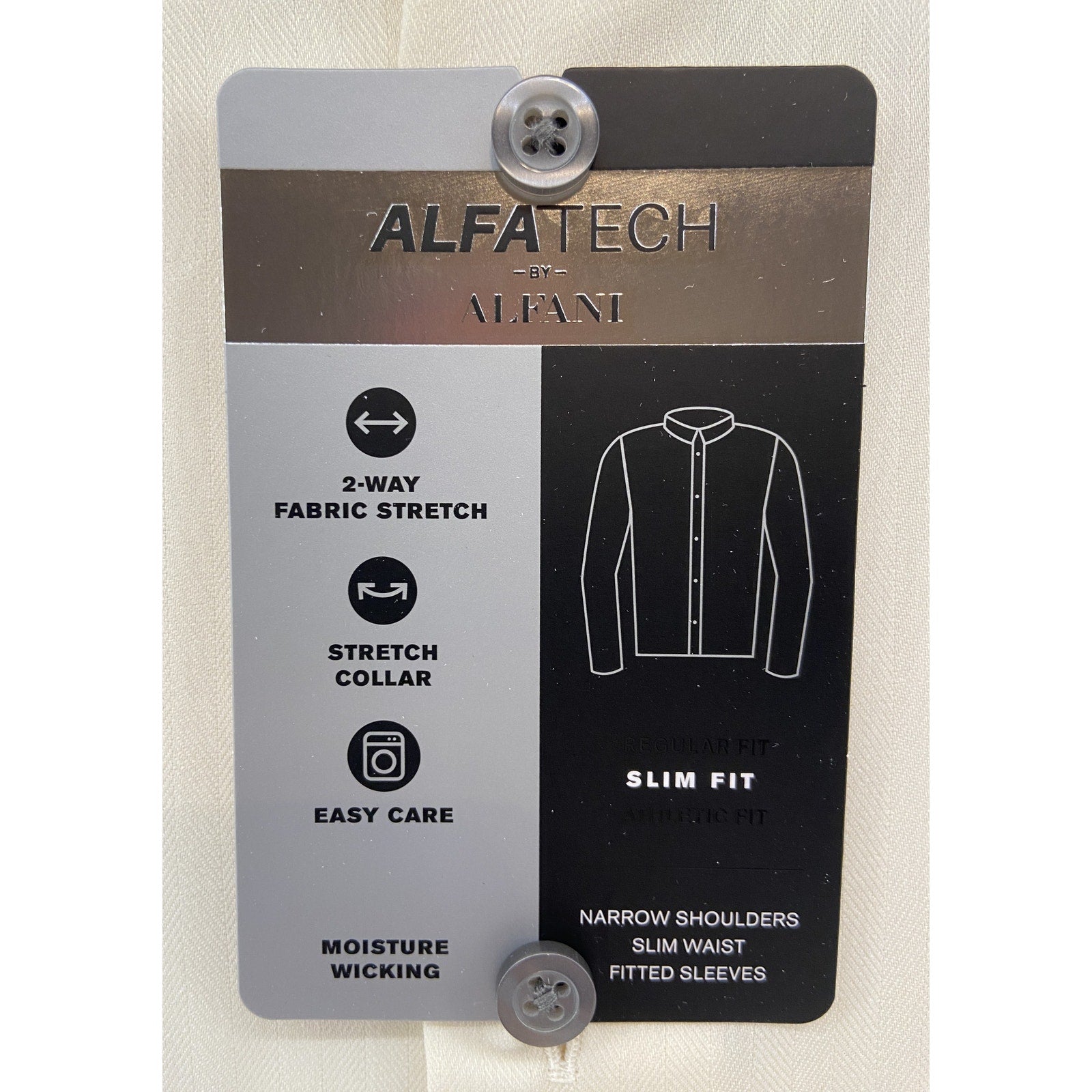 Alfani Dress Shirt Alfatech Men's Small 14-14.5 32/33 Long Slv Button Up Tan