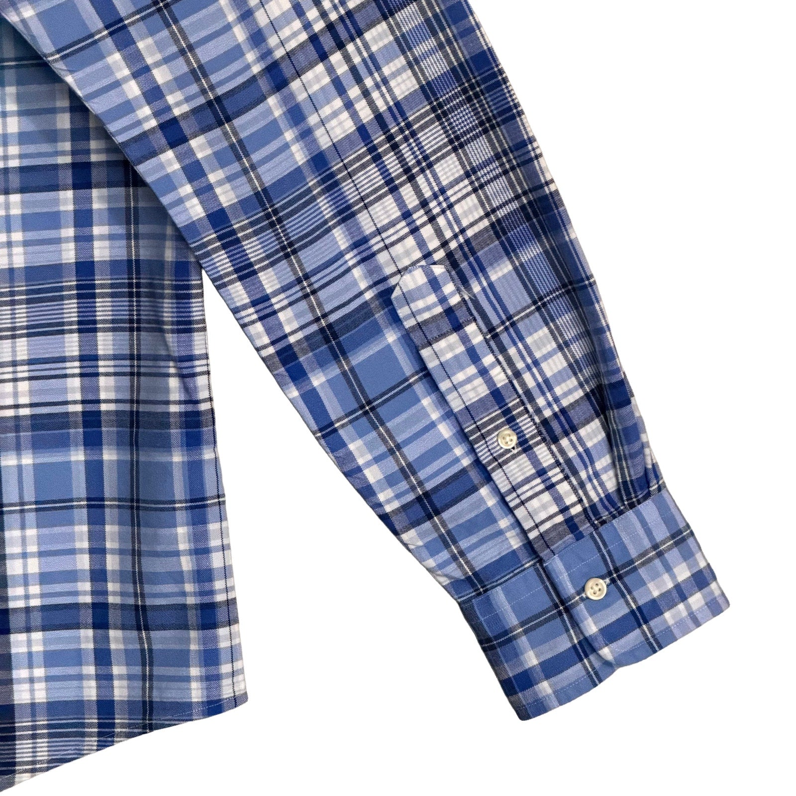 Polo Ralph Lauren Shirt Men's Large Classic Fit Long Sleeve Blue Plaid