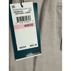 Perry Ellis Portfolio Pants Men's 40"x32" Modern Fit Linen Blend Beige