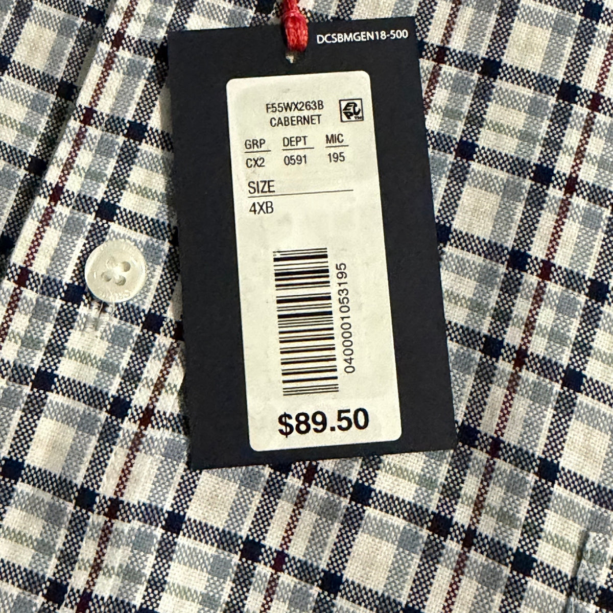 Daniel Cremieux Dress Shirt Men's 4XB Big & Tall Button-Down Stretch Check NWT