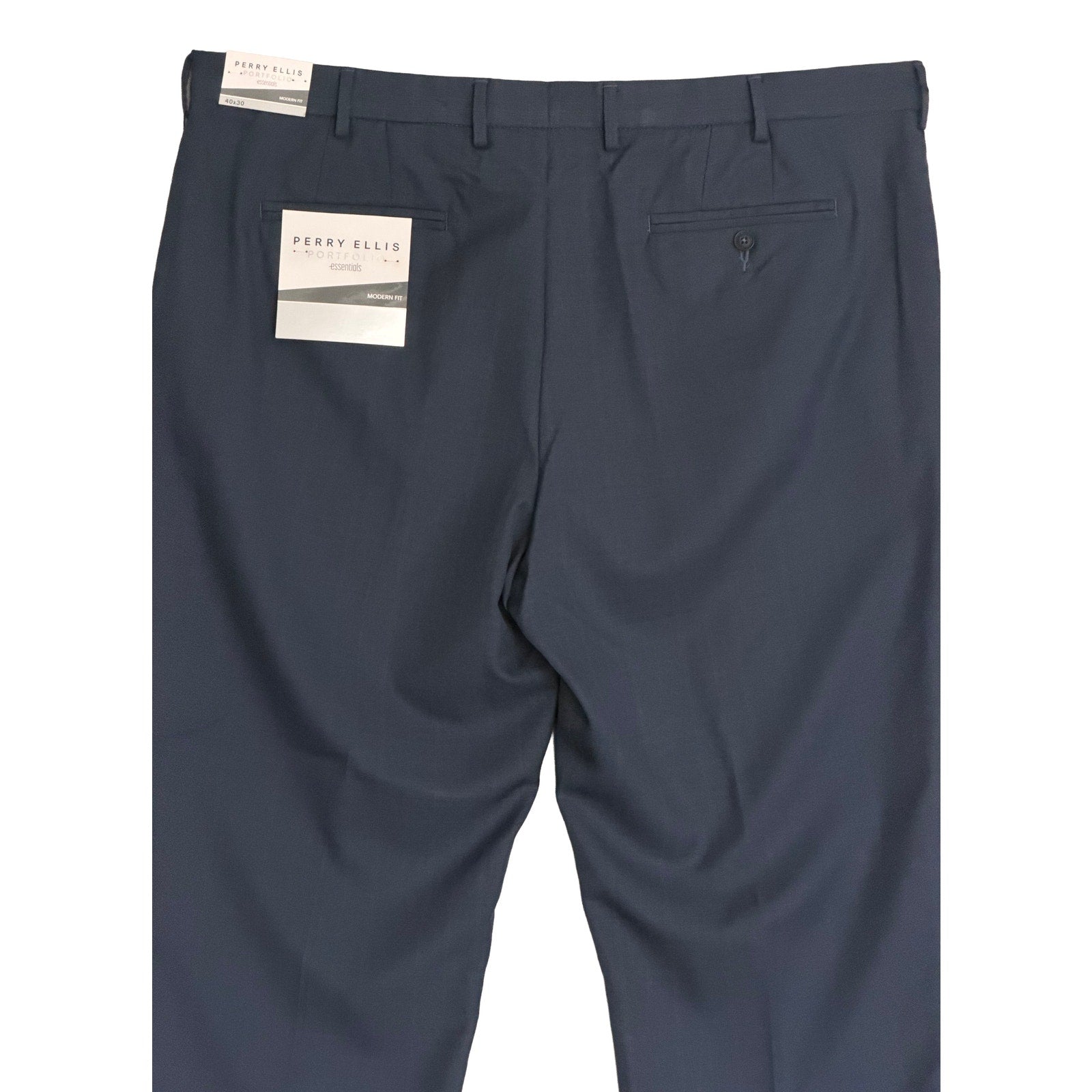 Perry Ellis Portfolio Pants Men's 40"x32" Dress Pants Modern Fit Indigo