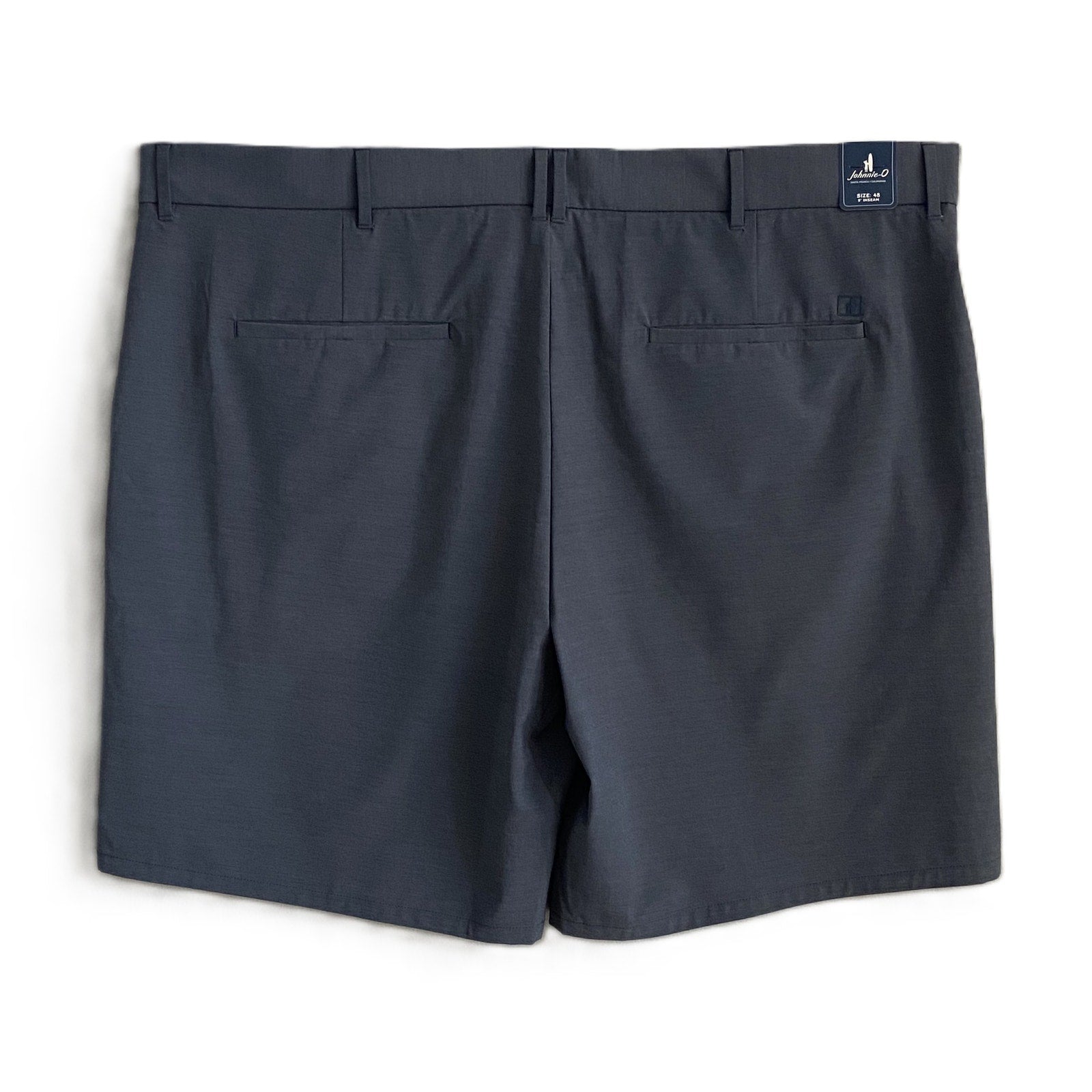 Johnnie-O Mulligan Shorts Men's 48W Big & Tall 9" Inseam Stretch Dark Gray