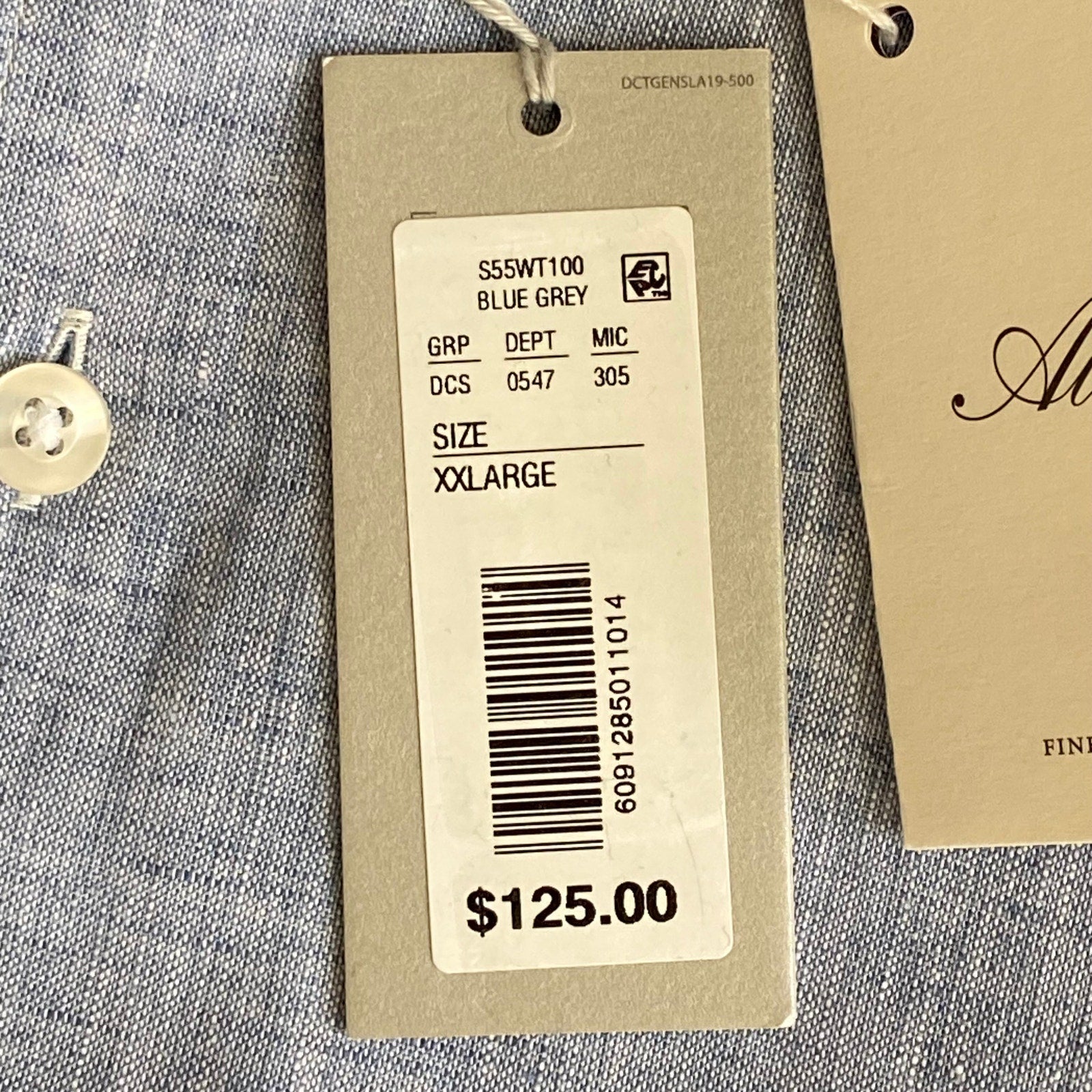 Daniel Cremieux Linen Shirt Men's XXL Signature Albini Fabrics Blue & Gray