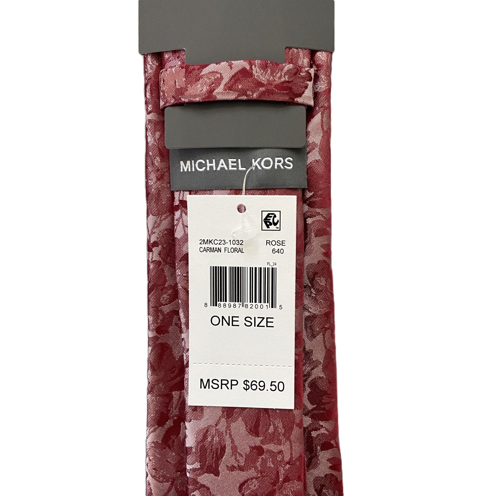 Michael Kors Necktie 3" Rose Carman Floral Standard Length Silk Blend